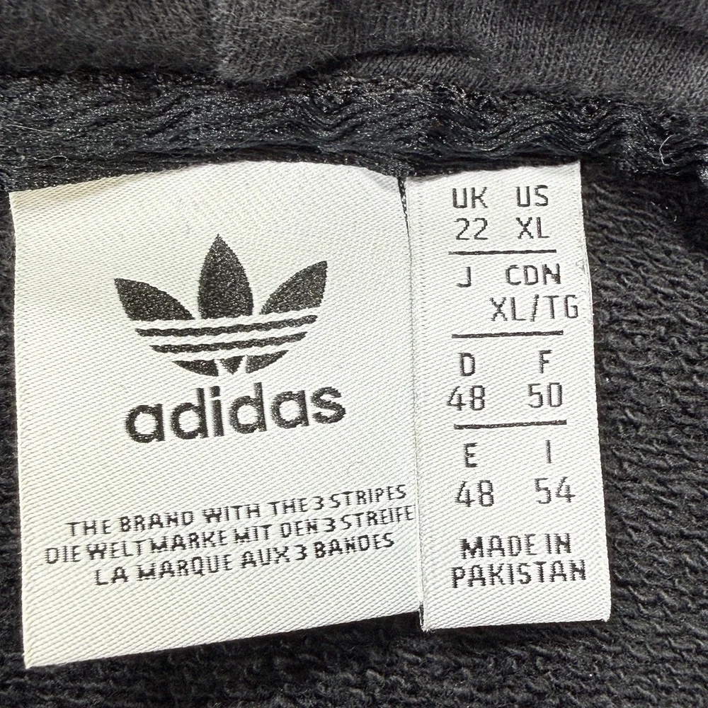 Adidas‎ Trefoil Hoodie Black Big Logo Pullover Sweatshirt XL